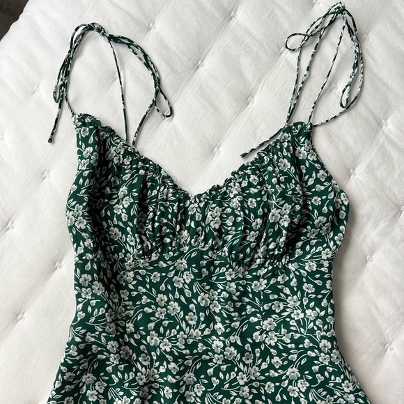 Reformation 2 Esther Green Floral Mini Dress - Picture 10 of 14
